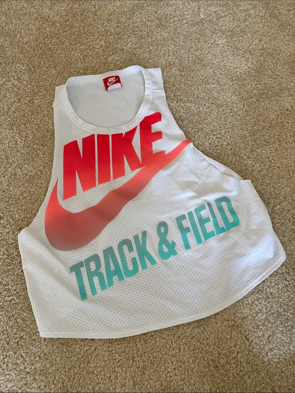 Nike White Mesh Tank